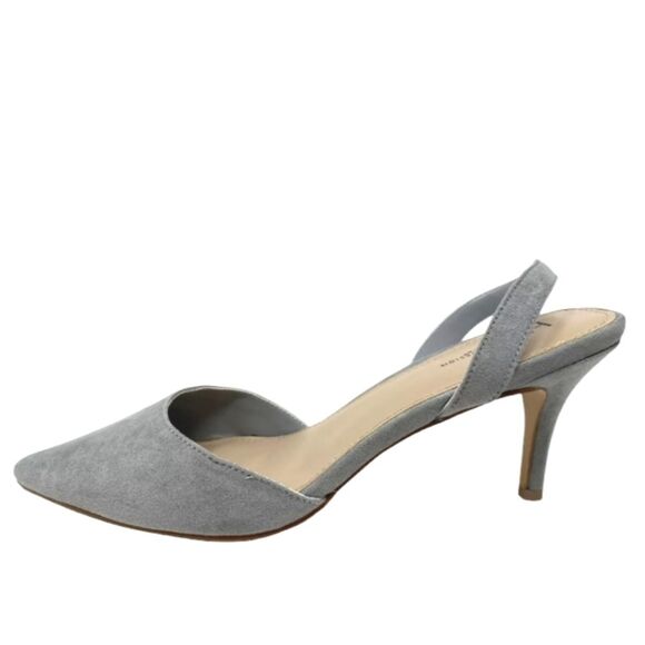 Boston Design Blue Faux Suede Pointed Toe Kitten Heel Sz 8M - Picture 1 of 9